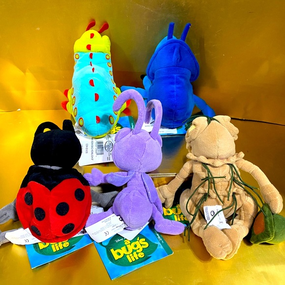 DISNEY EXCLUSIVE NWT VTG 90s BUGS LIFE BEAN BAG PLUSH SET (5) ADORABLE - Picture 3 of 15